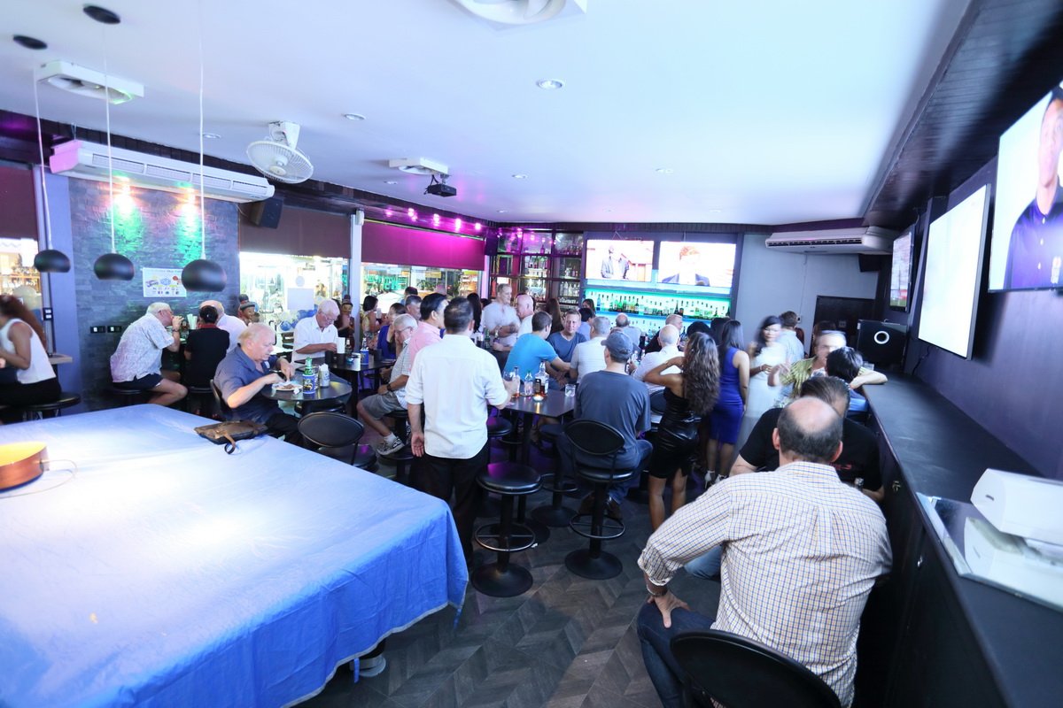 A packed house watching the screens at Sports on 20